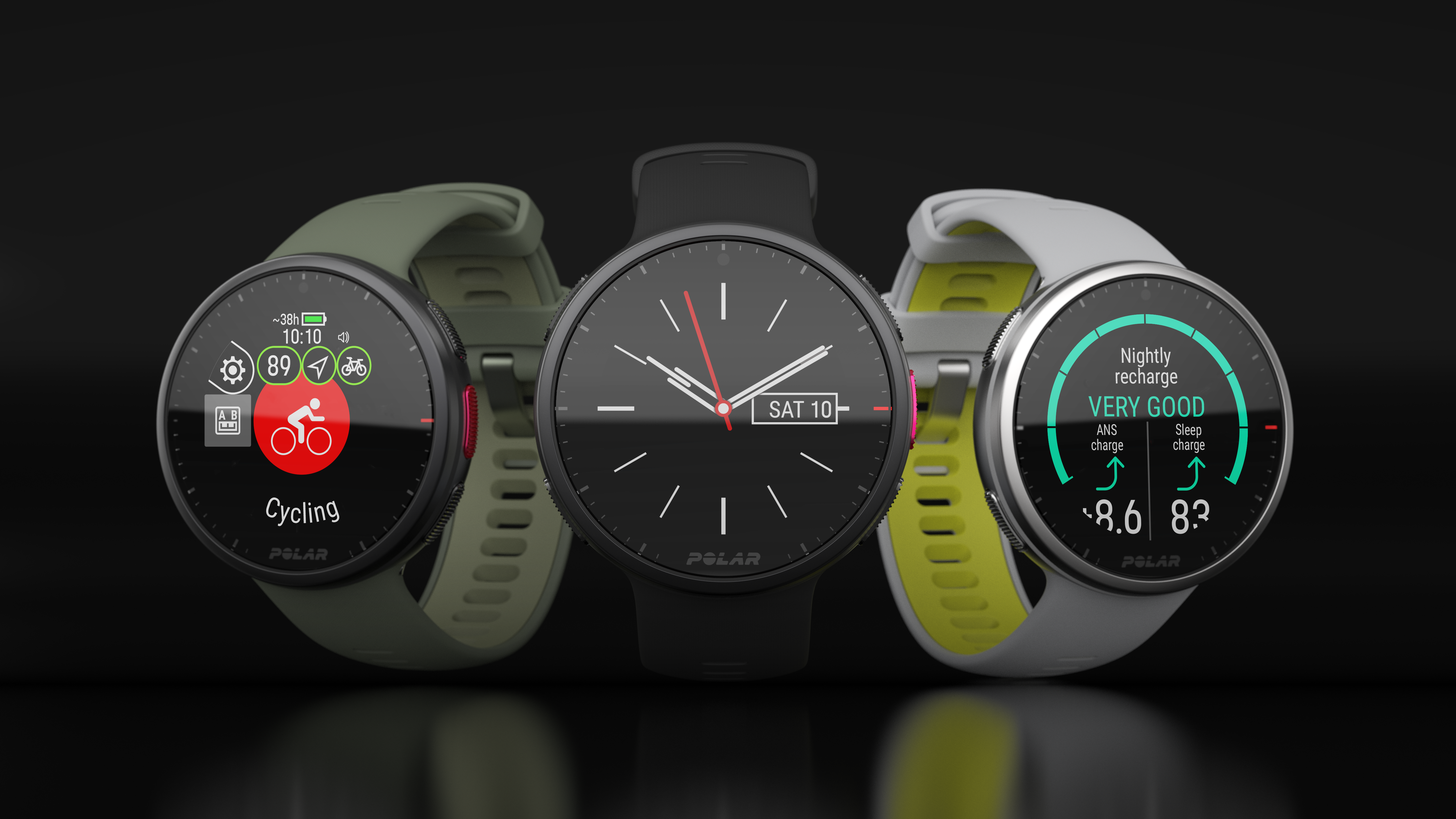 Polar hodinky Ignite, Ignite 2, Ignite fitness, černé, šedivé, zelené