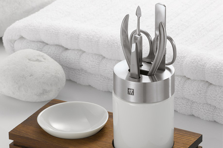 Zwilling Twinox Spa 5-ti dílná manikúra se stojánkem, bílý porcelán